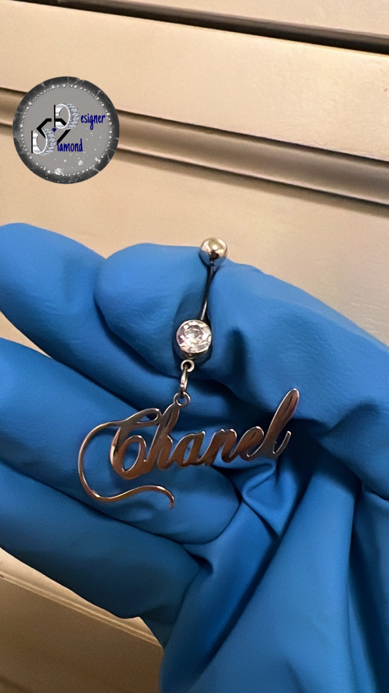 Custom Diamond belly ring