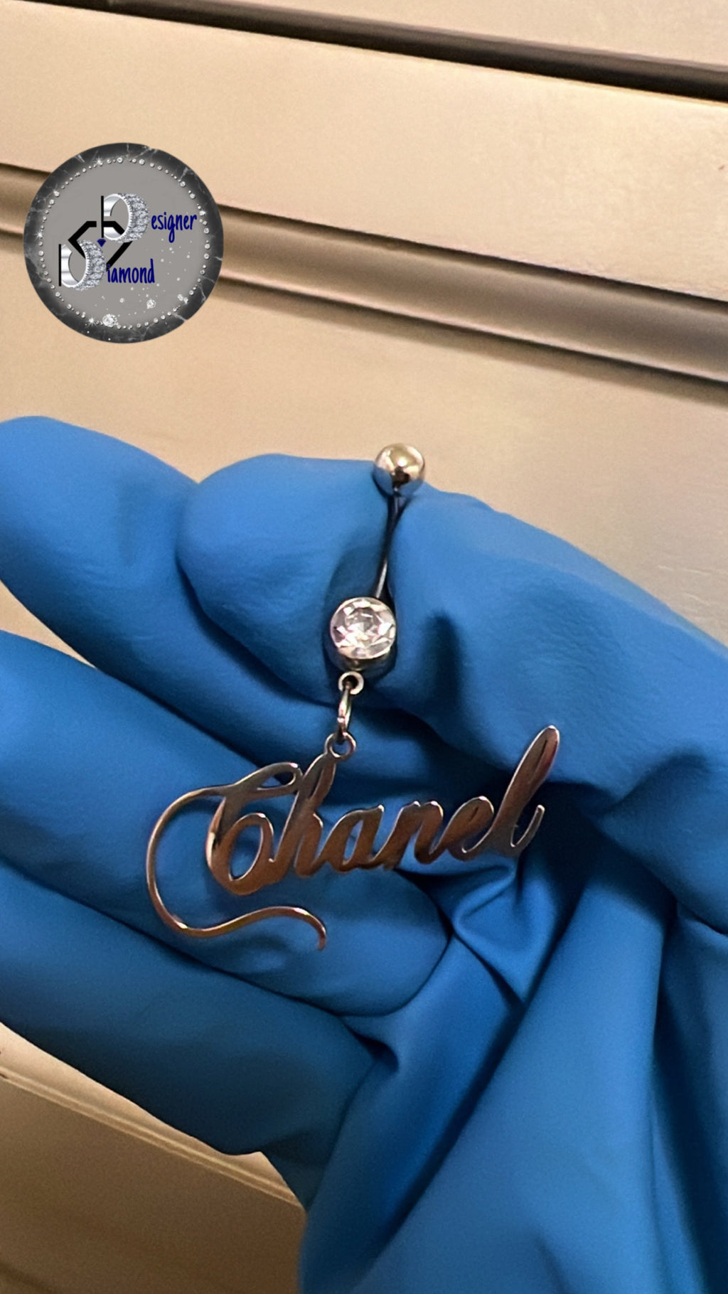 Custom Diamond belly ring