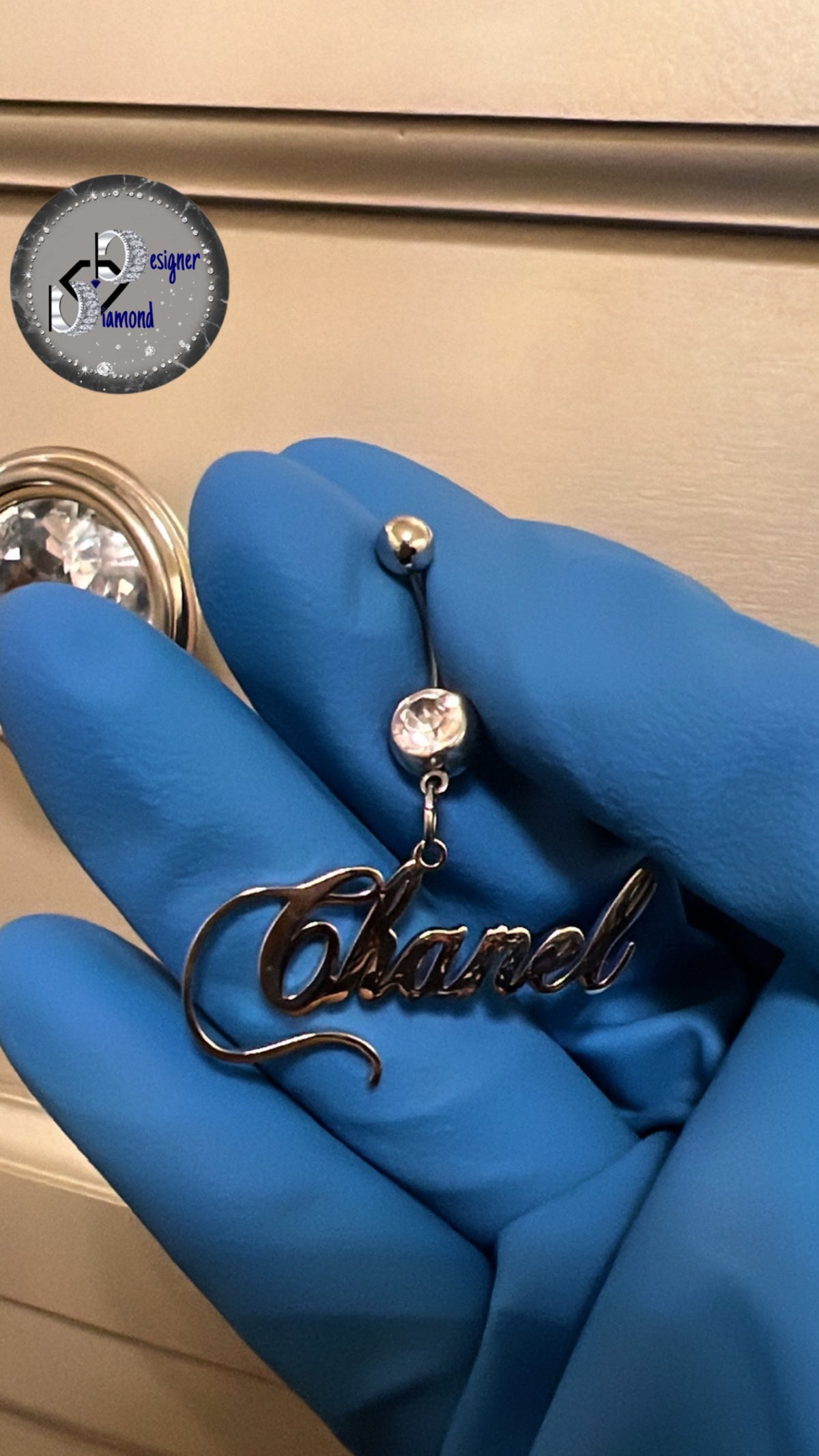 Custom Diamond belly ring