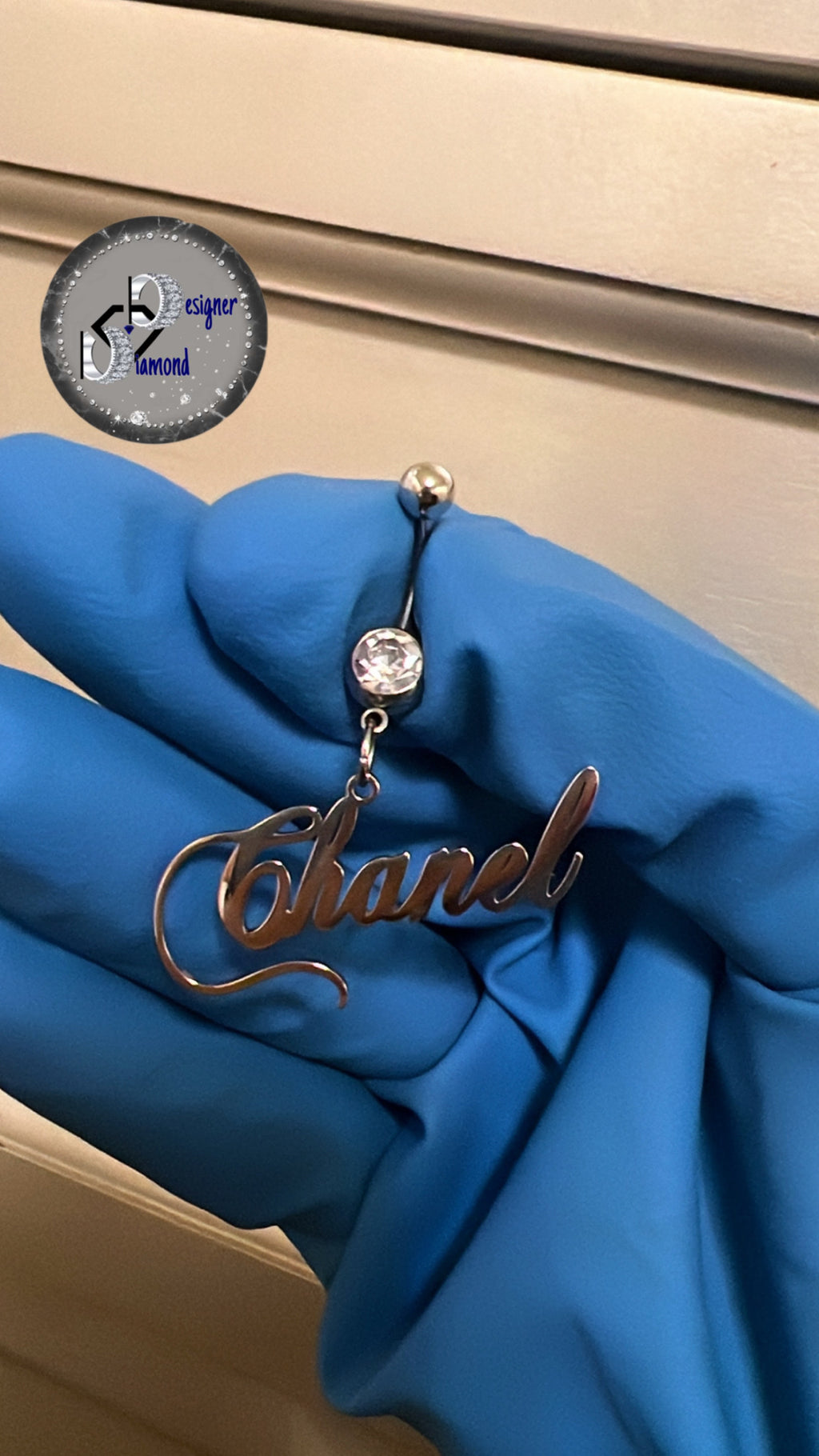 Custom Diamond belly ring