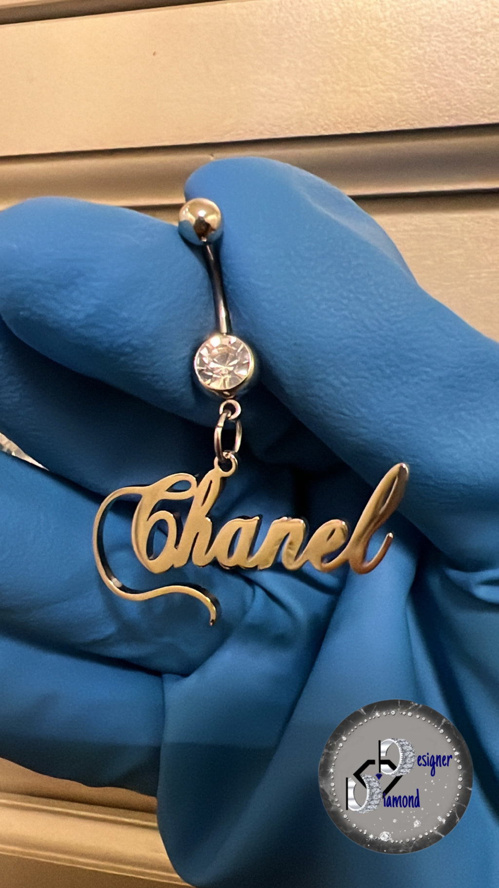 Custom Diamond belly ring
