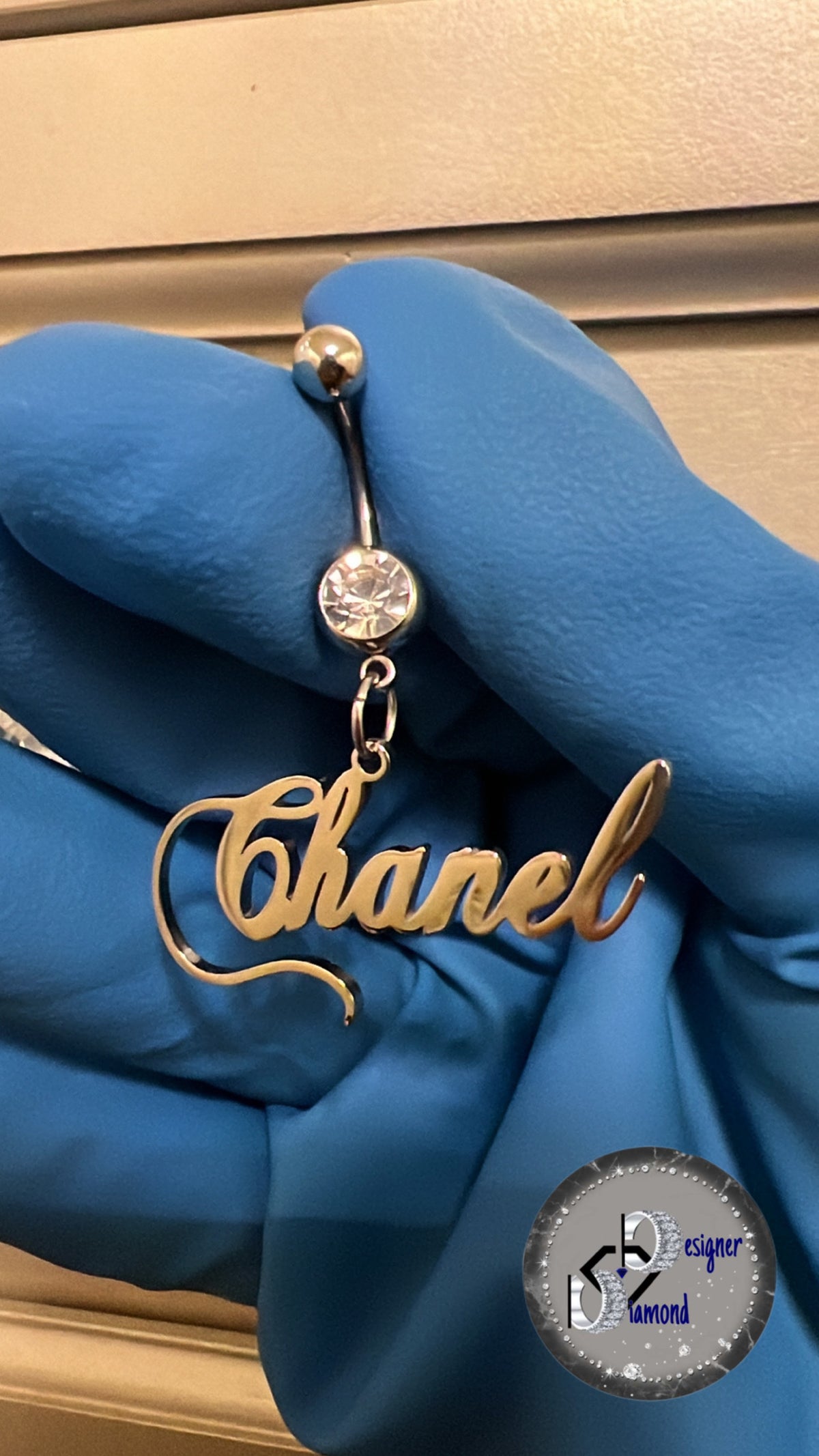 Custom Diamond belly ring