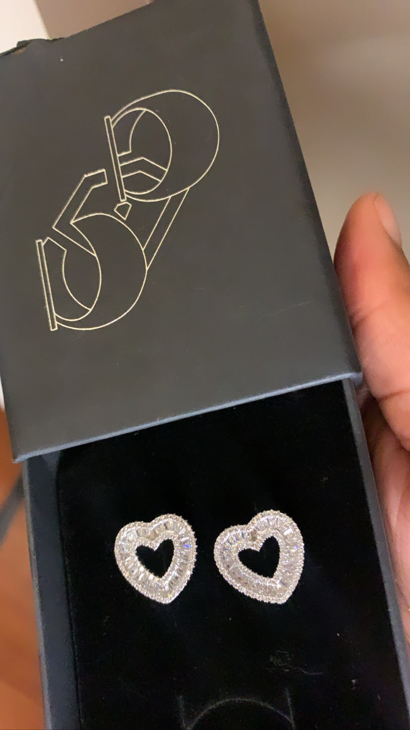 Heart Cut Baguette Earrings